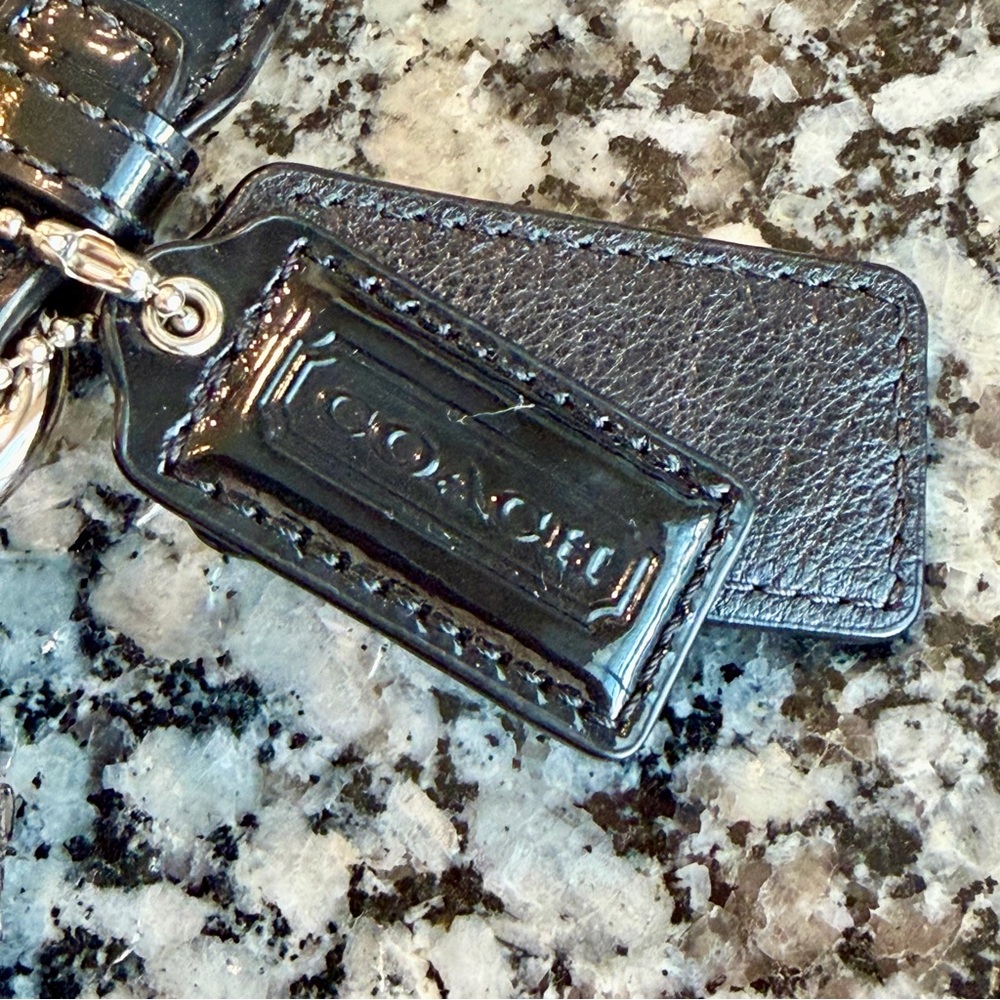 Coach Black Madison Op Art Sateen Maggie Shoulder Bag with Silver Accents - Picture 8 of 16